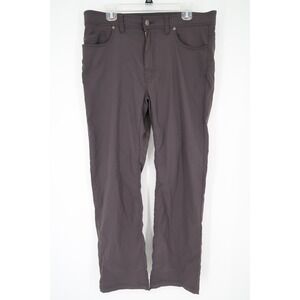 Prana Brion Pant Mens Size 36 Pockets Stretch Nylon Gray Slim Fit Pants 36x32